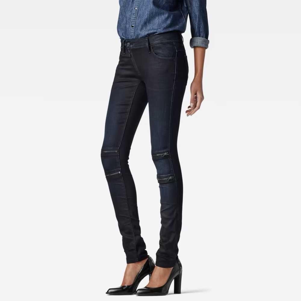 G-Star Raw Lynn CUSTOMER MID SKINNY COJ size 27/32 Crieff/black NWOT